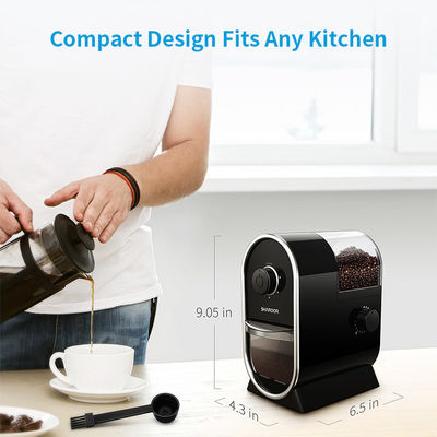 घर के लिए मिनी ब्लैक बूर कॉफी ग्राइंडर 100W कॉफी पीसने की मशीन