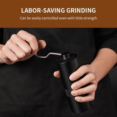 ब्लैक एस्प्रेसो मैनुअल कॉफी ग्राइंडर वुड हैंडल कॉनिकल बूर हैंड कॉफी ग्राइंडर